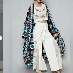 POL Multicolor Crochet Cardigan